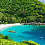세인트빈센트 그레나딘의 경제 및 산업 구조 - Sustainable Tourism**

"A wide angle landscape photograph of a lush green hillside on Saint Vincent ...